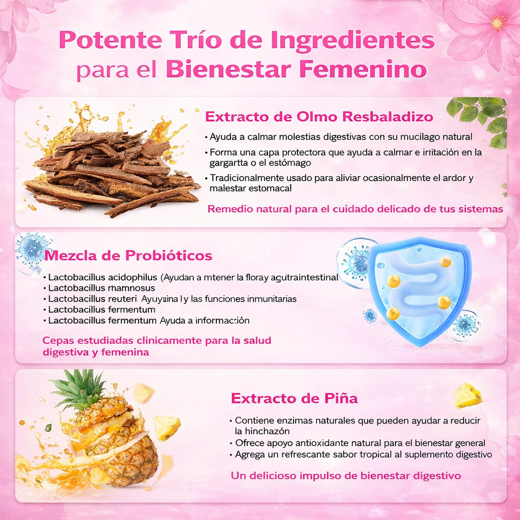 Novira® | Gomitas Probióticas para Mujer + Olmo Resbaladizo